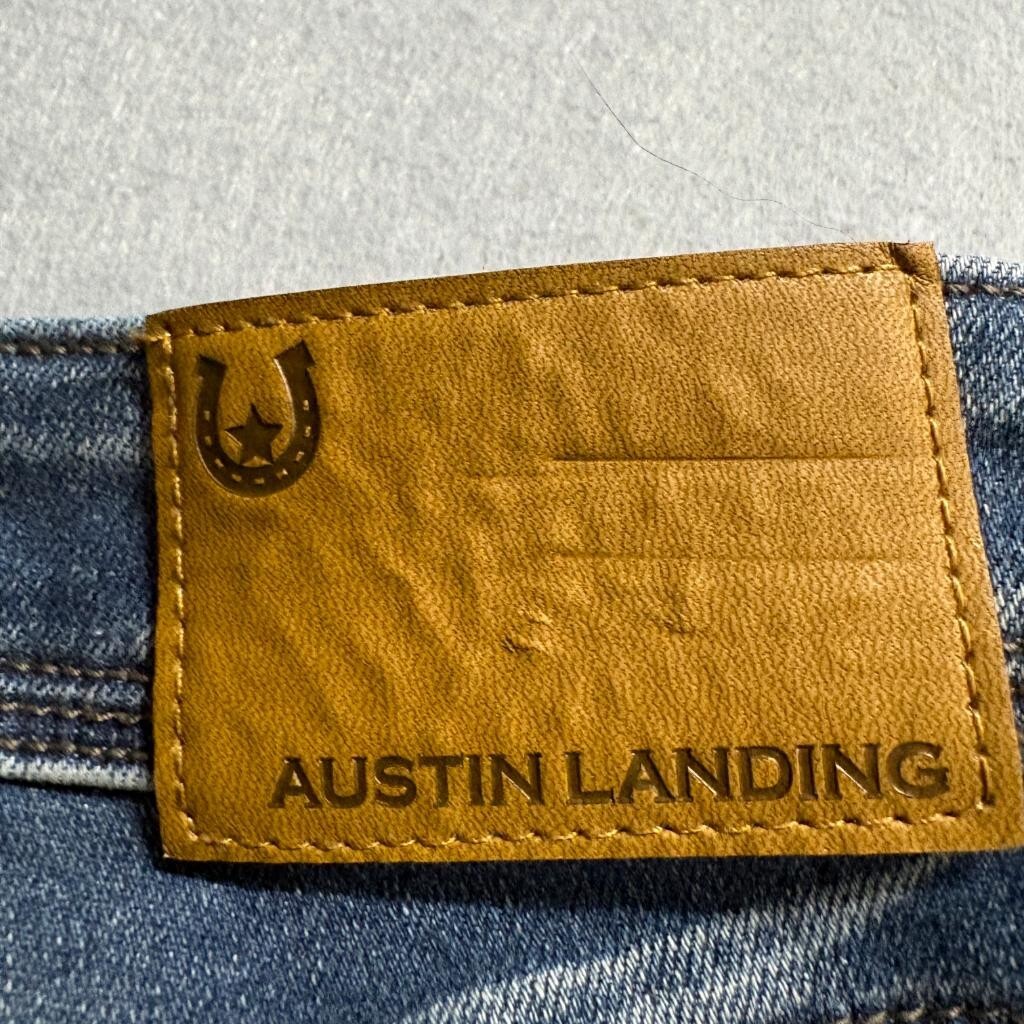 Austin Landing Flare Jeans Womens 9/29 Blue Denim Raw Hem Stretch High Rise