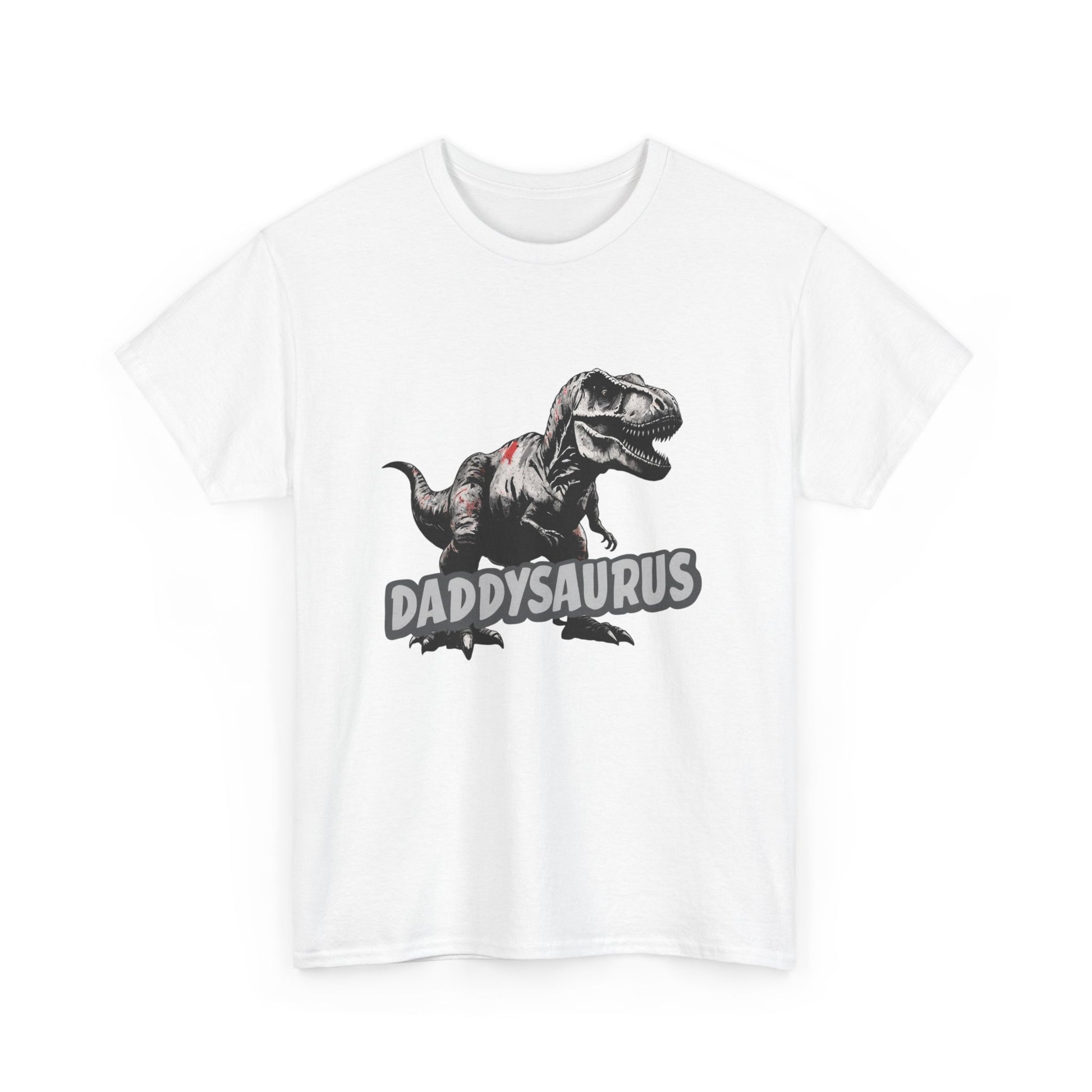 Daddysaurus TRex Dinosaur Heavy Cotton Tee Printify