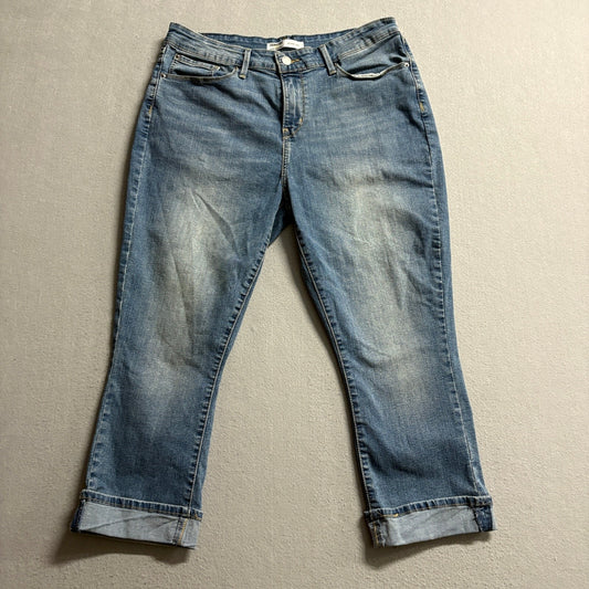 Signature by Levi Strauss & Co Women Size 14 Mid-Rise Capri Denim Jeans Blue