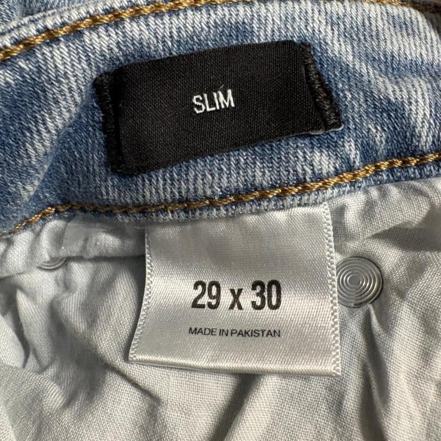 Express Slim Jeans Womens 29x30 Light Wash Blue Stretch Denim Mid Rise