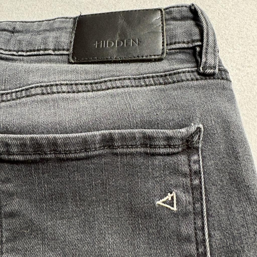 Hidden Jeans Los Angeles Womens 28 Black High Rise Button Fly Raw Hem Flare