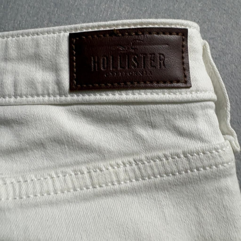 Hollister High Rise Super Skinny Jeans Womens 5L W27 L32 Off White Distressed