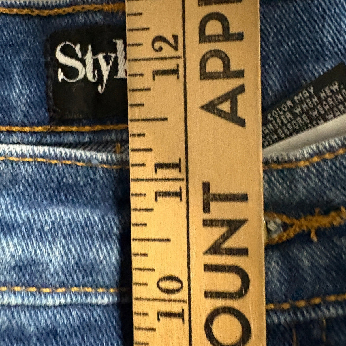 Style & Co Petite High Rise Mom Jeans Womens Size 8P Blue Denim Straight Leg