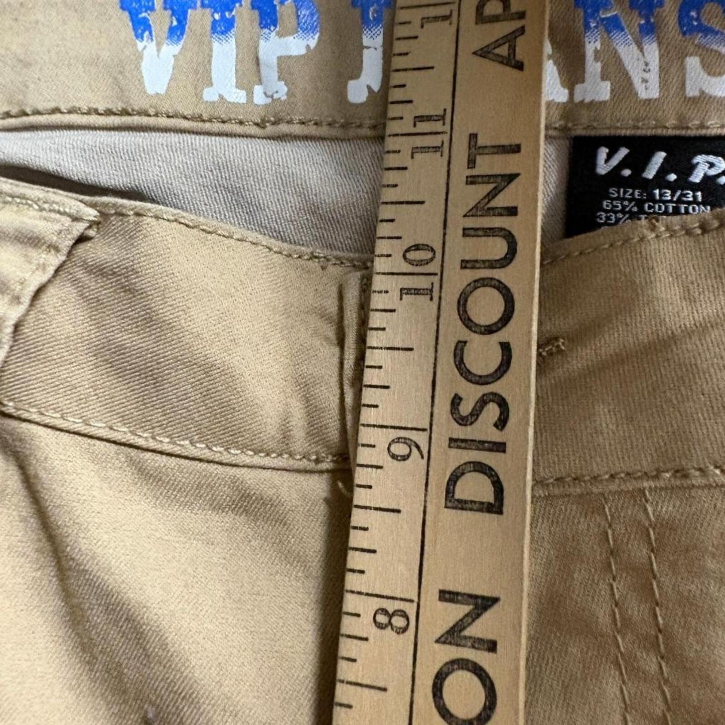 VIP Jeans Womens Cargo Pants Size 13/31 Khaki Brown Y2K Utility Wide Leg Stretch