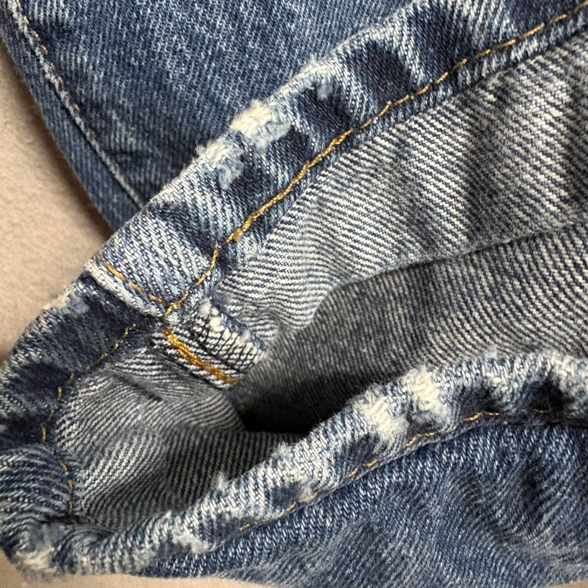 Levi's Premium 501 Original Fit Distressed Jeans Mens W25 L30 Blue Denim