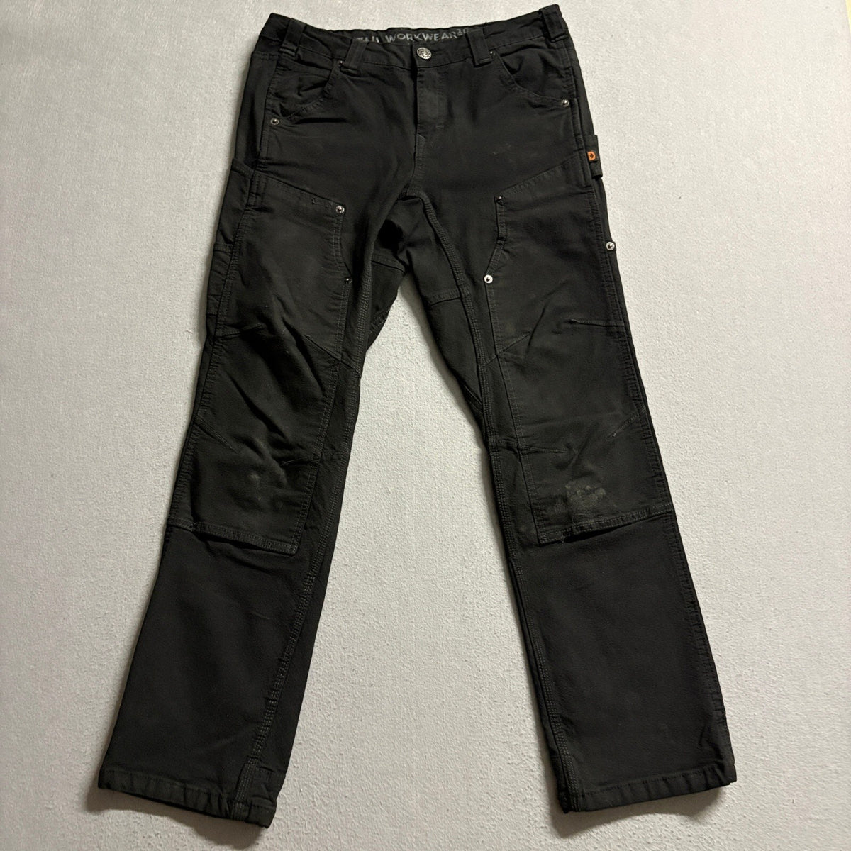 Dovetail Workwear Pants Womens Size 10 x 32 Black Utility Double Knee Cargo Work