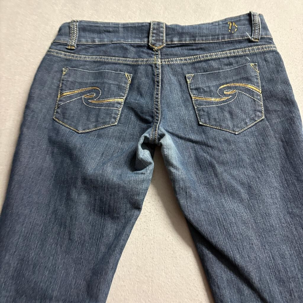 Botin Jeans Company Womens Size 9 Blue Denim Skinny Jeans Sequin Pockets Stretch