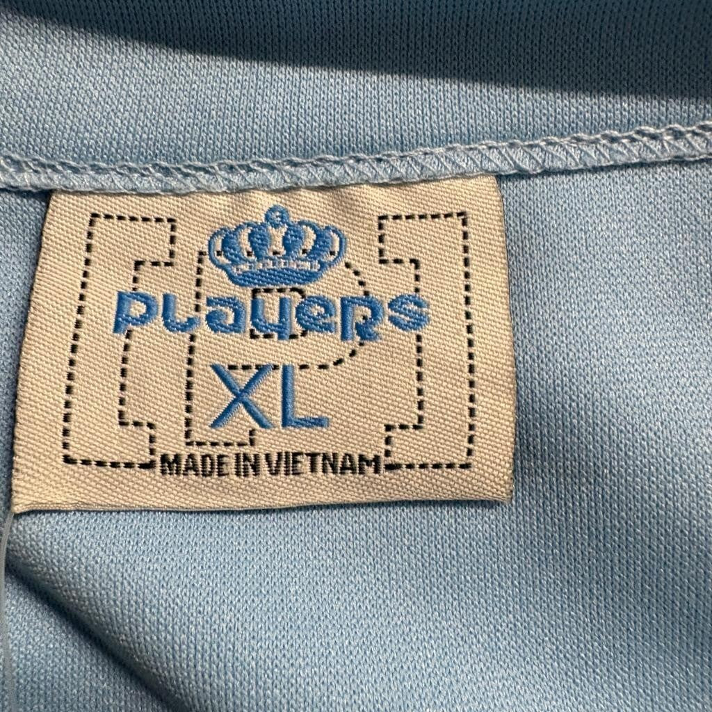 Players Brand Baseball Uniform Set Jersey Shorts Hat XL Sky Blue White 3 Piece