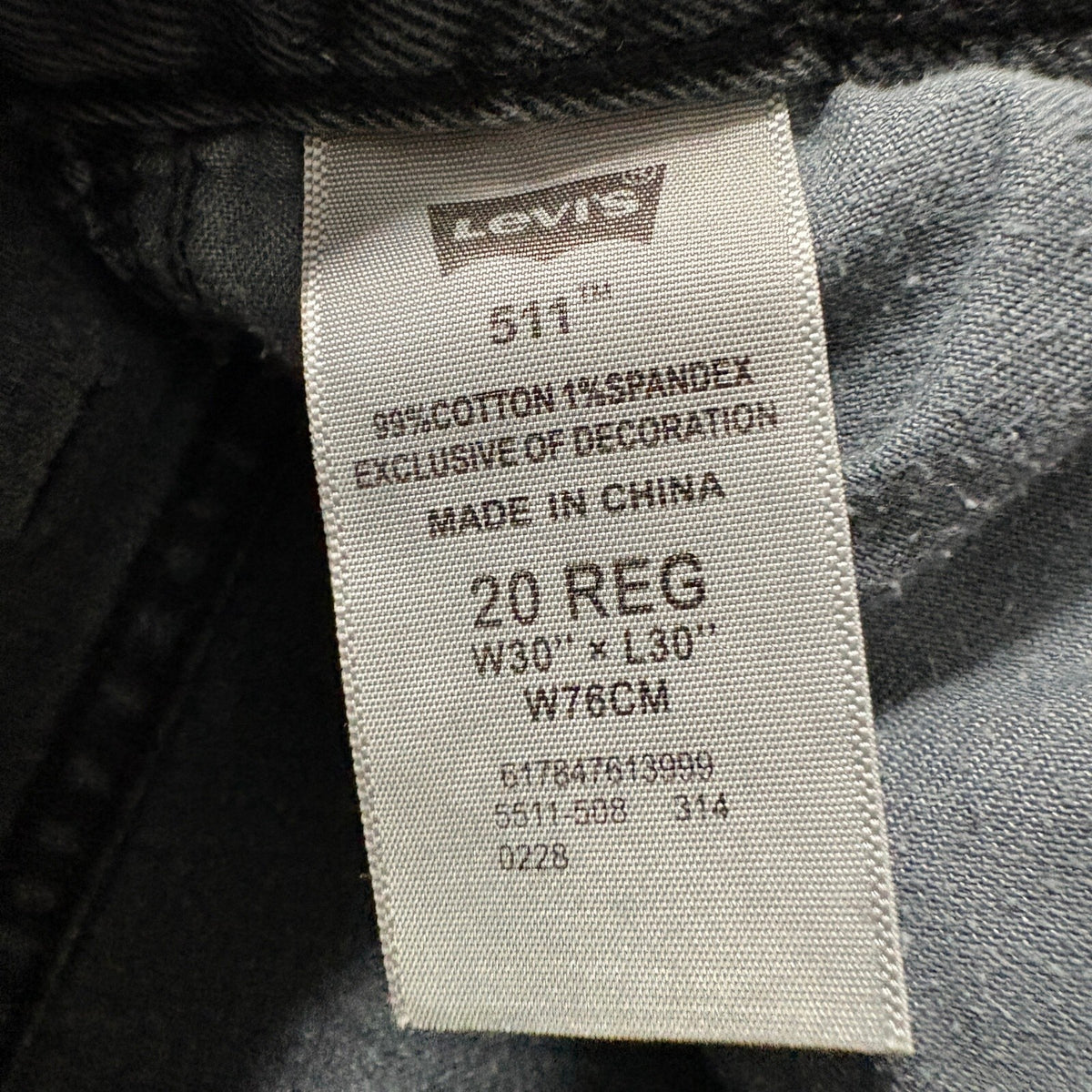 Levi's 511 Slim Fit Jeans Mens 30x30 Gray Denim Stretch Pants 20 Reg