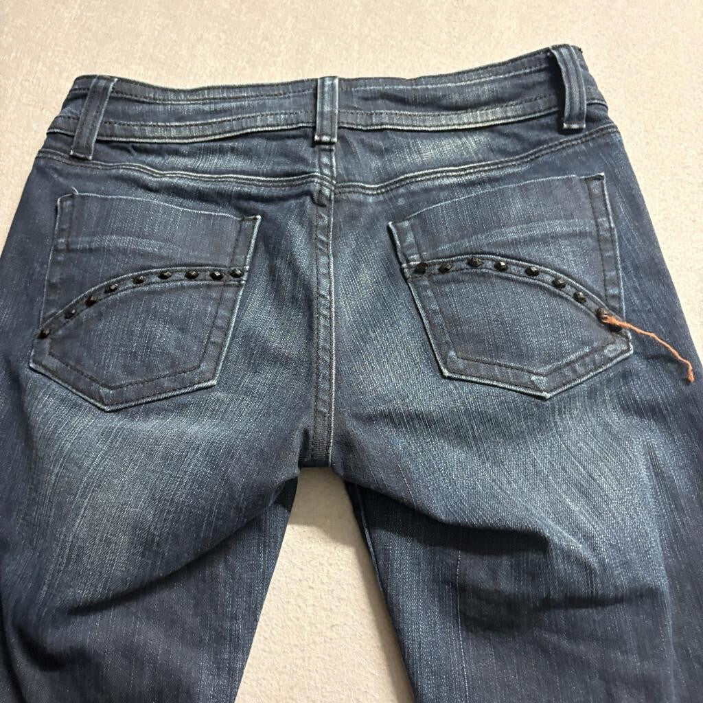Vertigo Paris Studded Jeans Womens Size 28 Dark Wash Straight Leg Denim VT13123