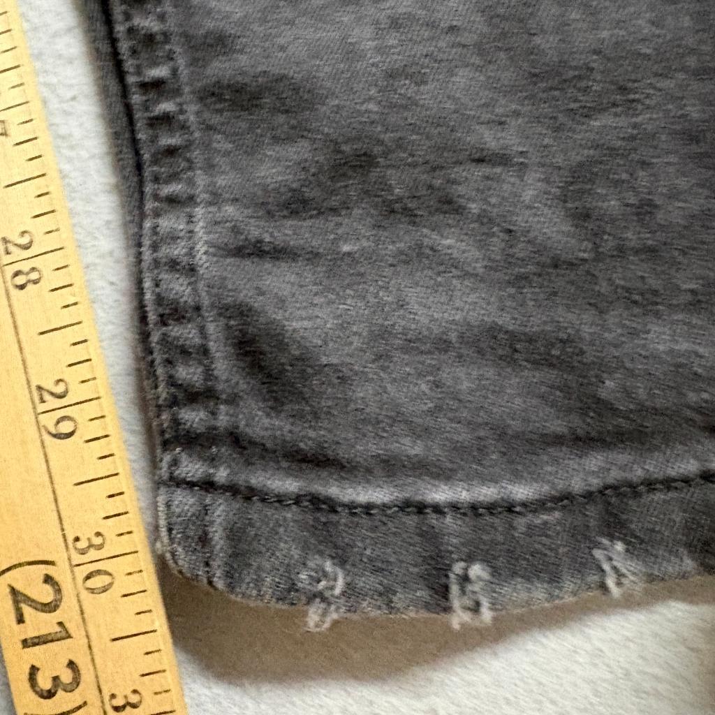 BoohooMAN Cargo Jeans Mens 34 Black Distressed Skinny Ankle Zip Paisley Insert