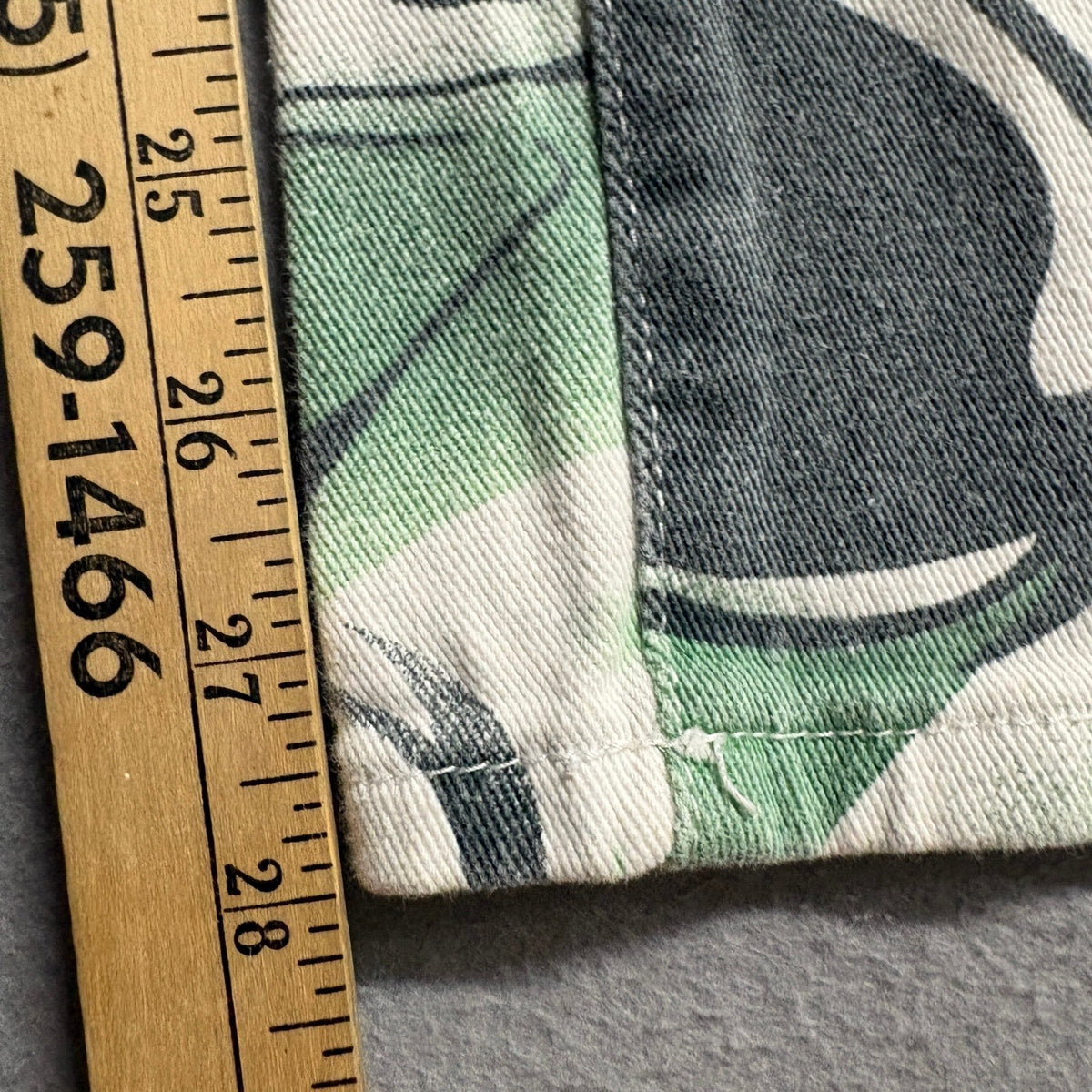 Abstract Swirl Print Straight Leg Jeans Womens Size 26 High Rise Green White