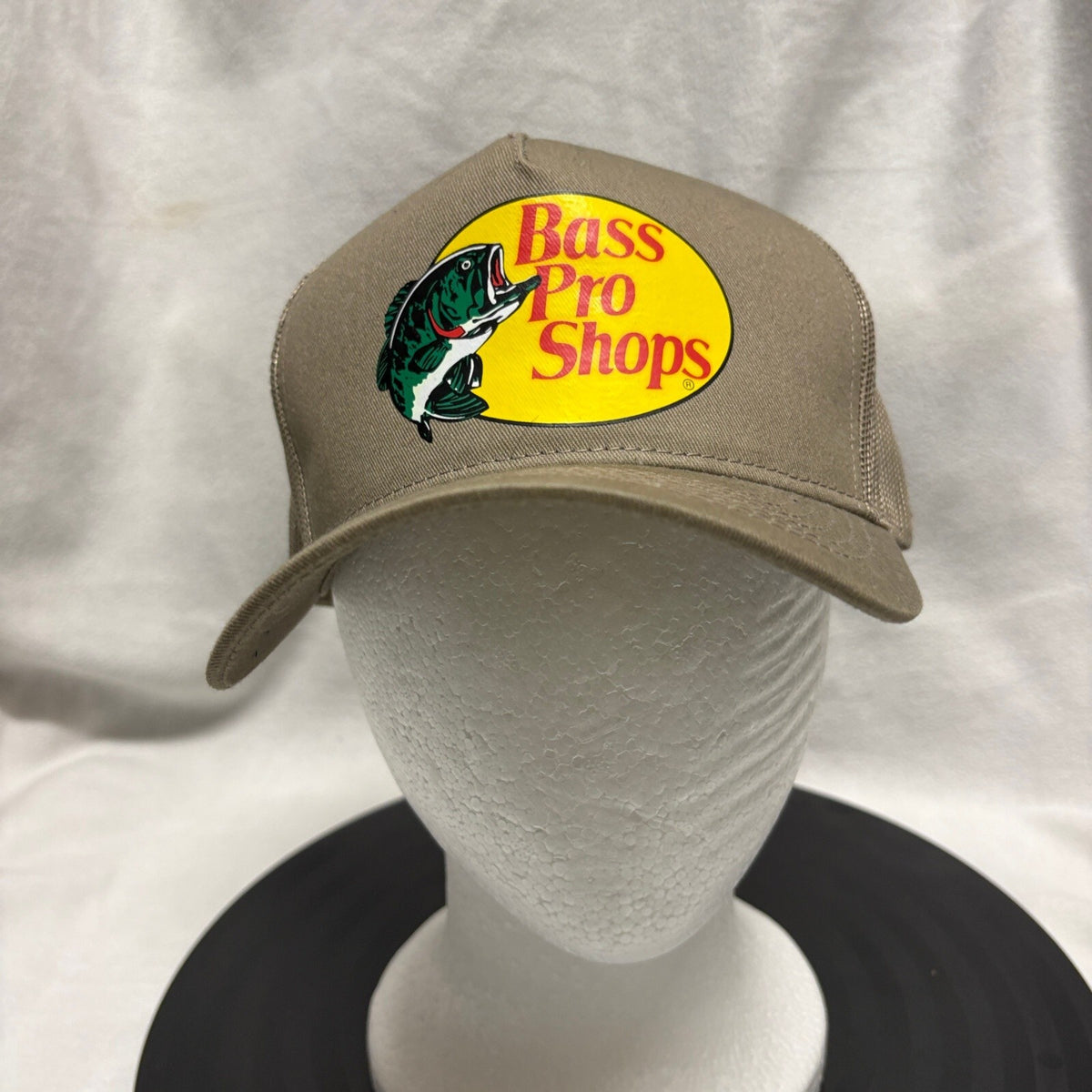 Bass Pro Shops Trucker Hat Snapback Mesh Back Tan Brown Fishing Cap OSFM