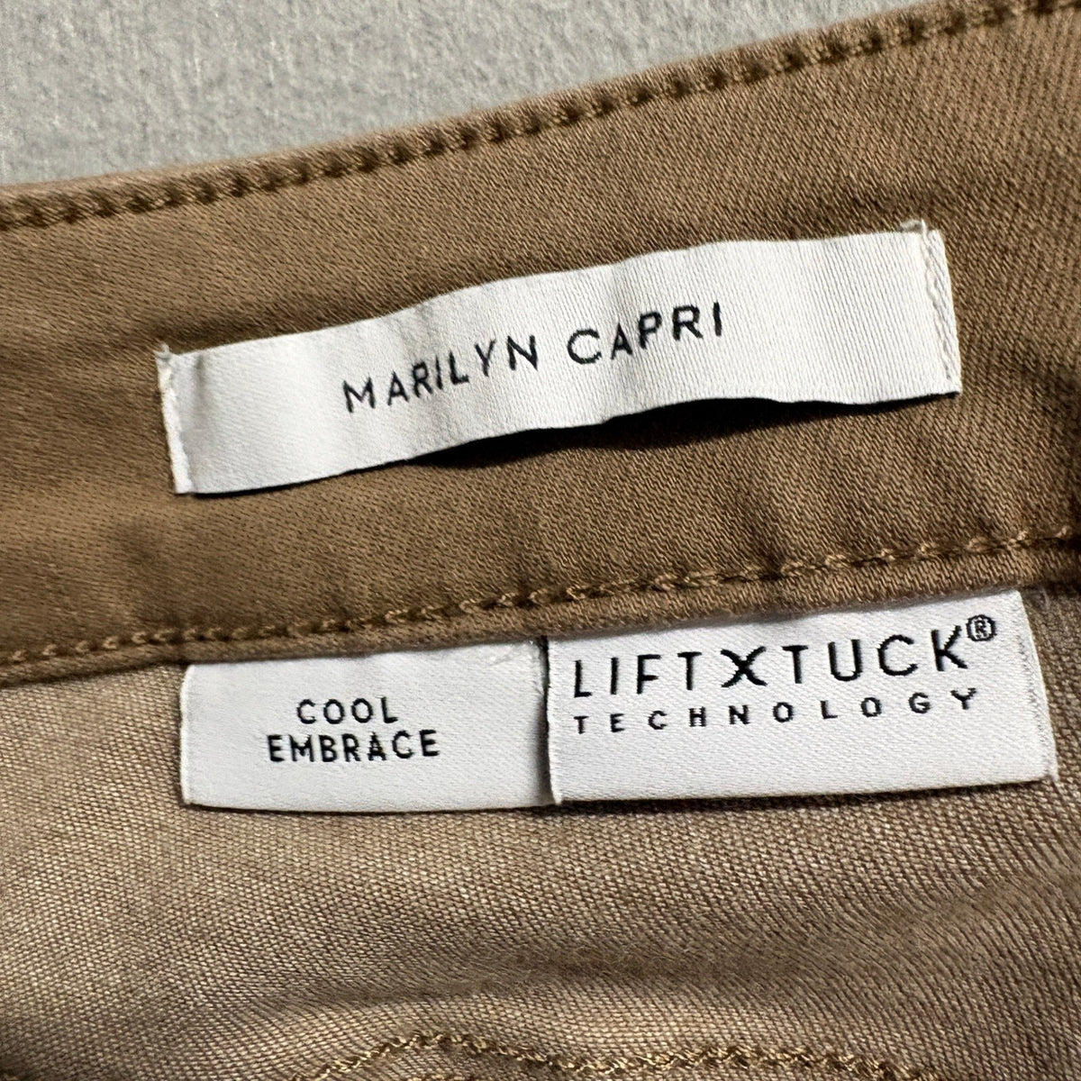 NYDJ Marilyn Capri Pants Womens 12 Brown Cool Embrace Lift Tuck Crop NWT