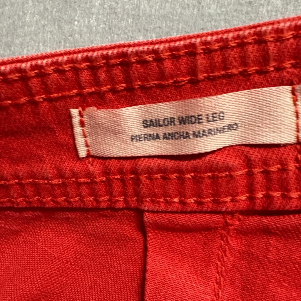Universal Thread Sailor Wide Leg Jeans Womens 17 Red High Rise Crop Stretch