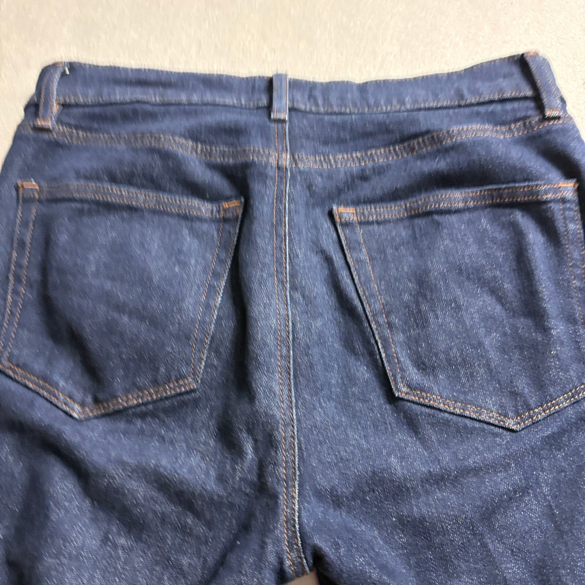 Rivete Denim Kick Crop Jeans Womens 29 Blue Dark Wash Stretch Flare Ankle High
