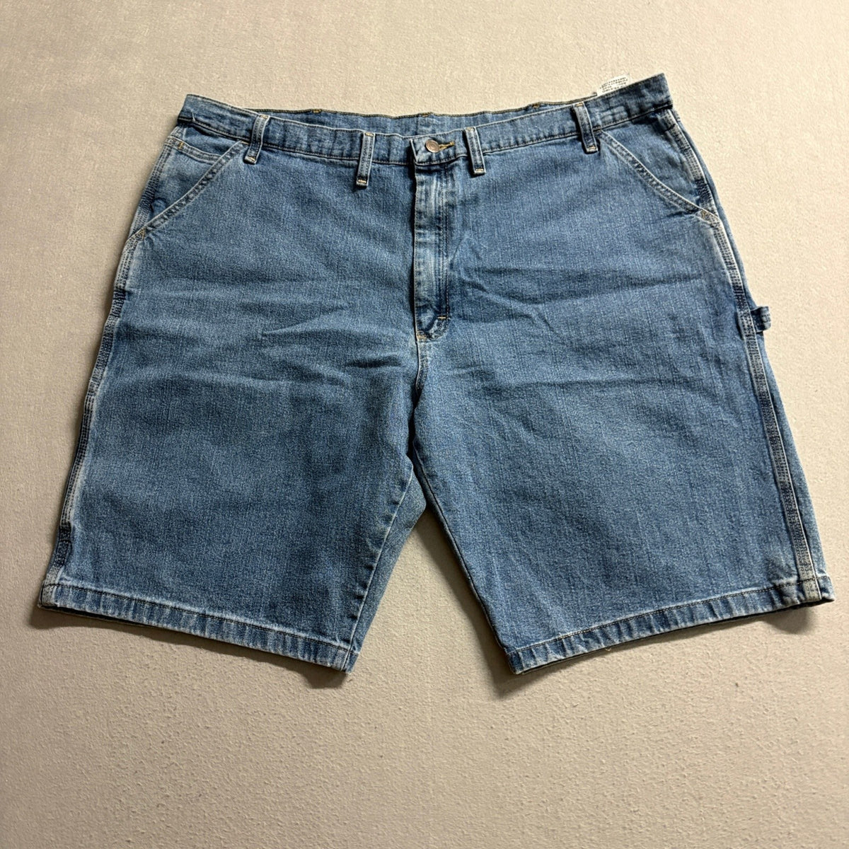 Wrangler Carpenter Denim Shorts Mens 44 Blue Stretch Utility Workwear
