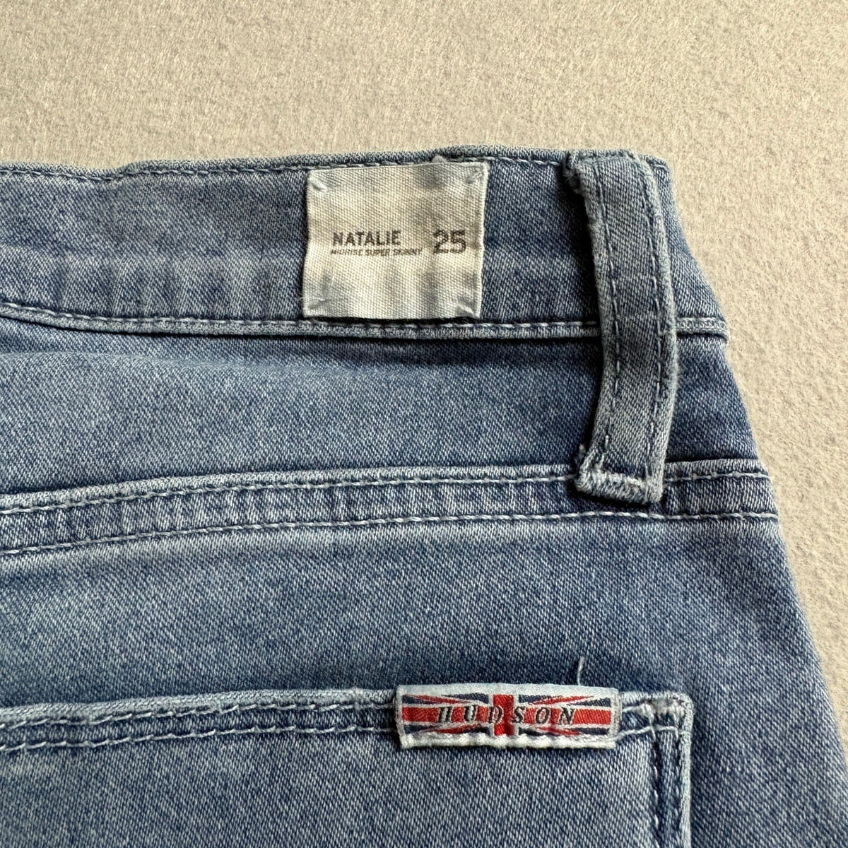 Hudson Natalie Midrise Super Skinny Jeans Womens Size 25 Blue Denim Stretch