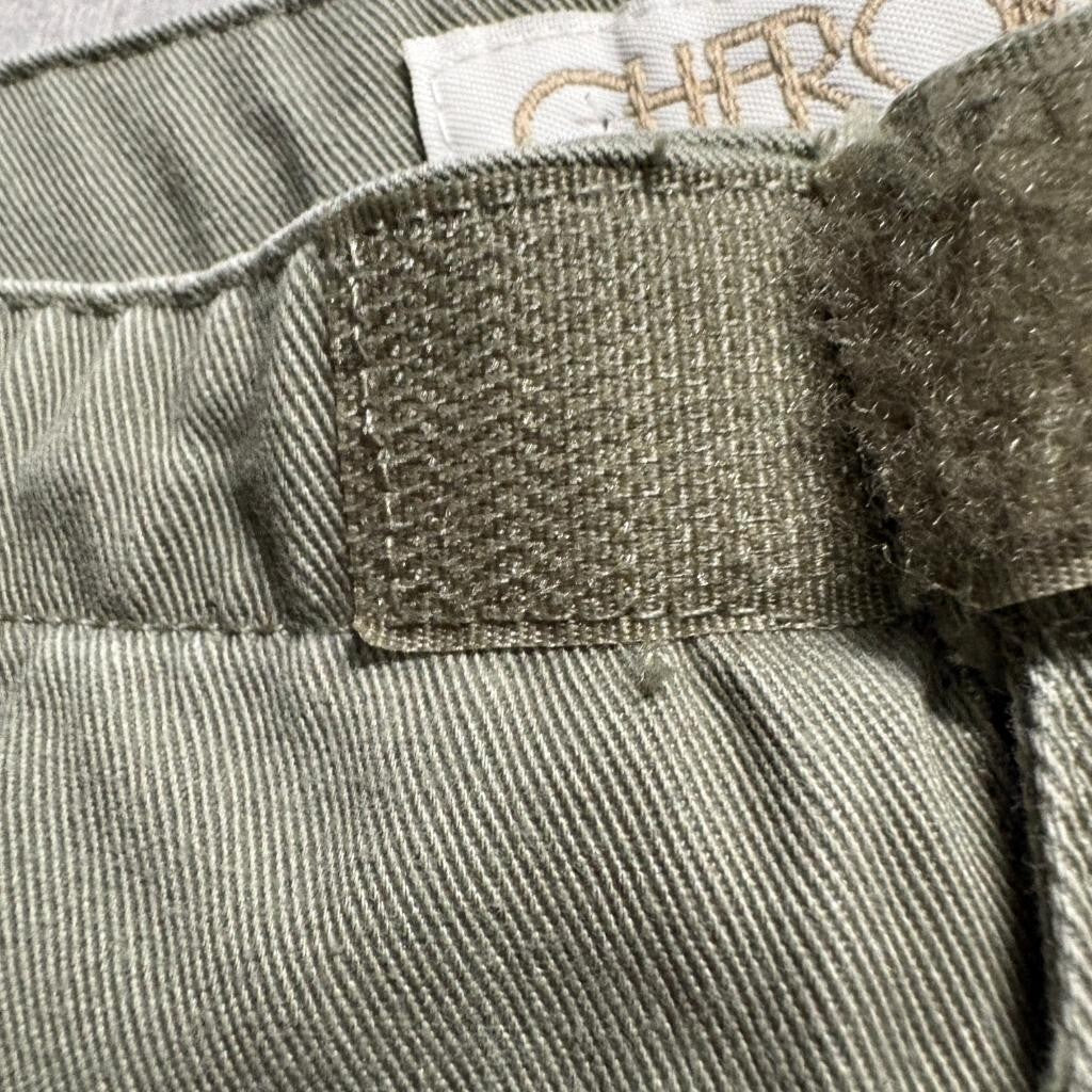 Cherokee Utility Crop Pants Womens Size 12 Green Cotton Cargo Capris Hook Loop