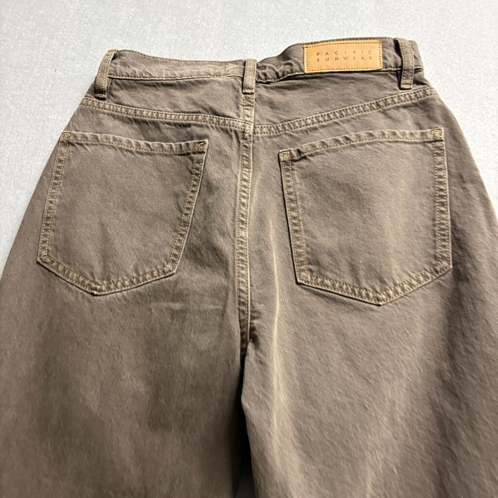PacSun Dad Jean Brown Denim High Rise Button Fly Jeans Womens Size 25