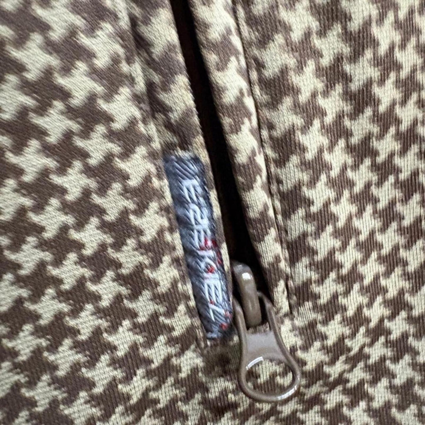 Ezekiel Track Jacket Mens XL Brown Houndstooth Full Zip Cotton Activewear