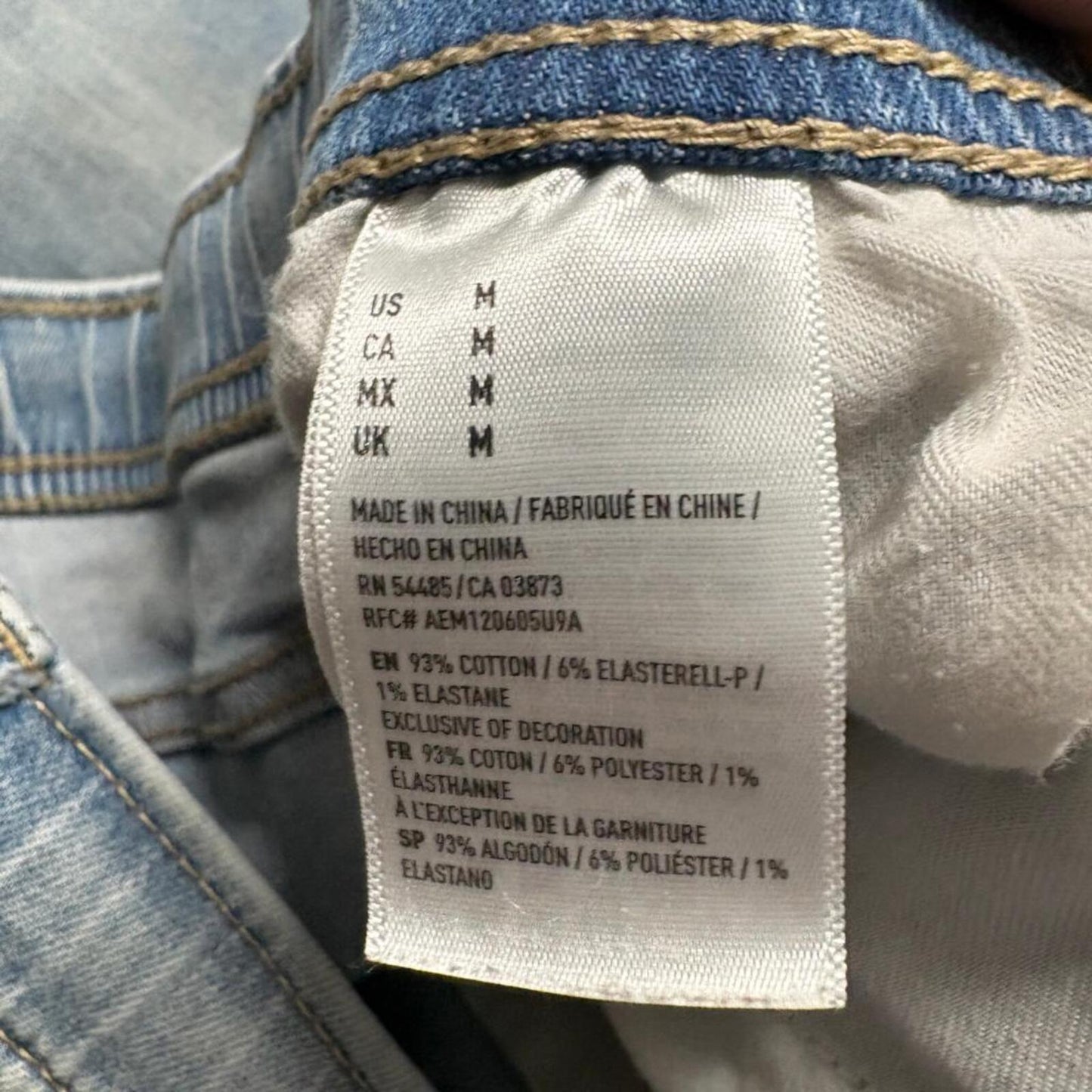 American Eagle Active Flex Denim Joggers Mens Medium Distressed Light Wash Jeans