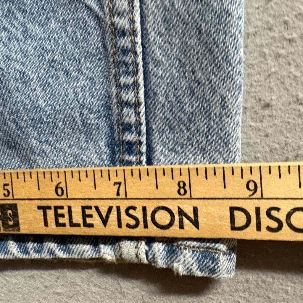 Vintage Levis 545 Orange Tab Jeans Mens 44x32 Made in USA Loose Fit Light Wash