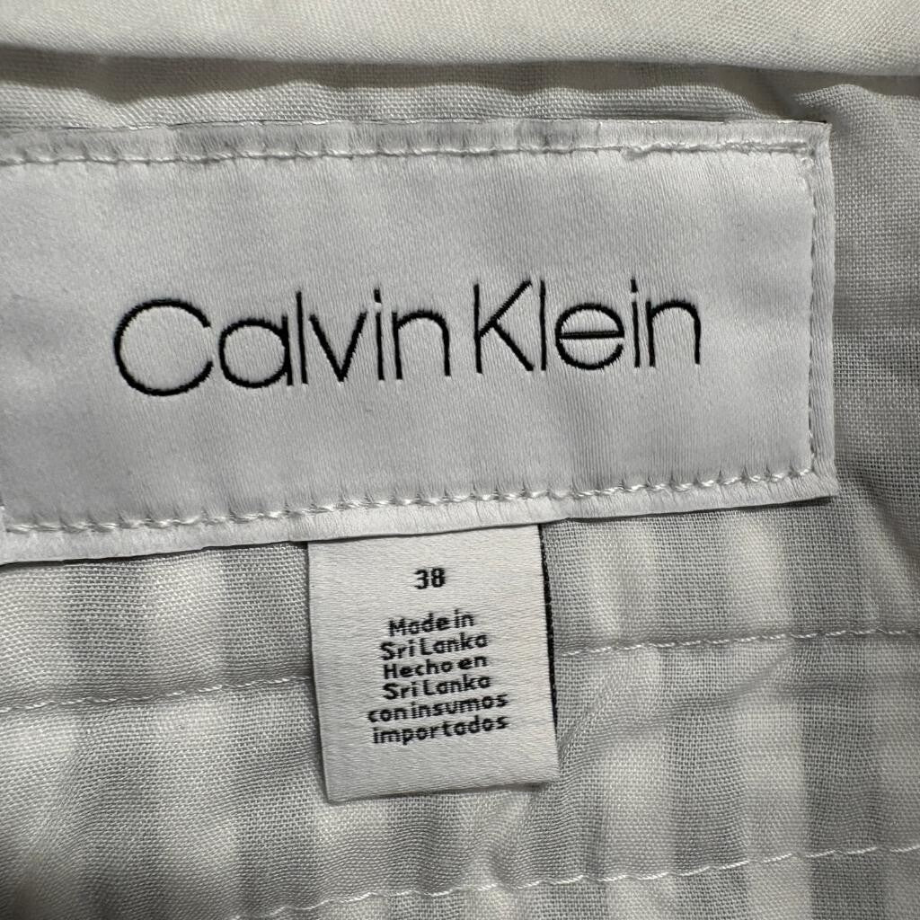 Calvin Klein Striped Shorts Womens 38 Black White Cotton Blend Casual