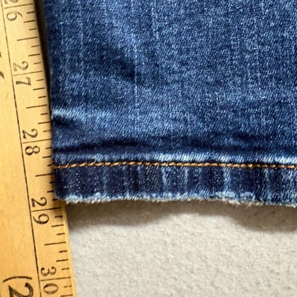 Vero Moda Slim Jeans Womens 30x28 Blue Distressed Paint Splatter Stretch Denim