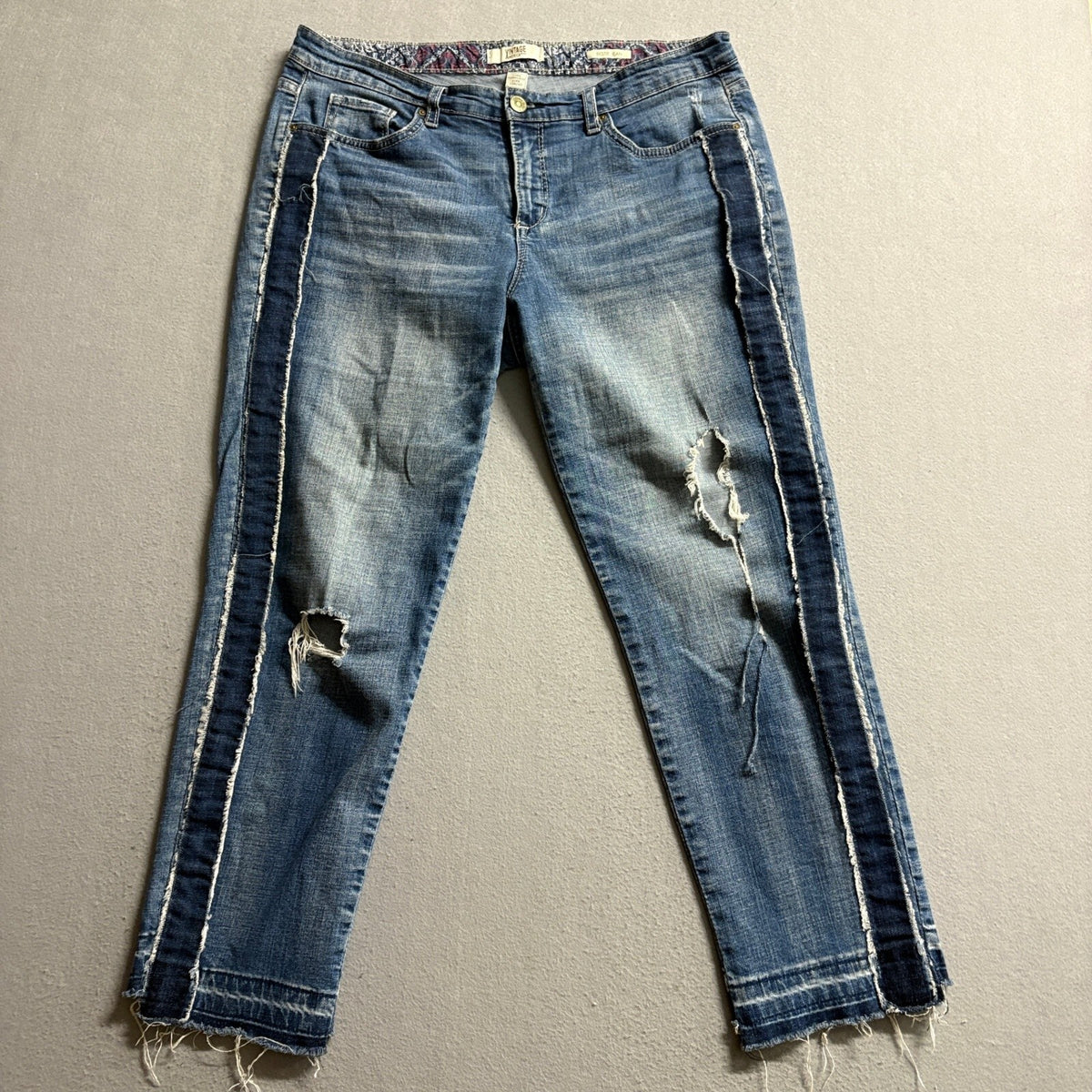 Vintage America Blues Bestie Jeans Womens 10R/30 Distressed Side Stripe Denim