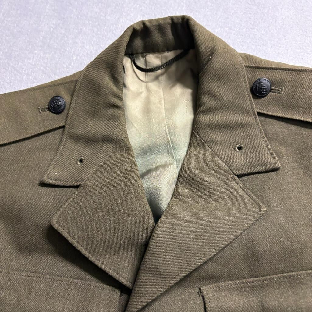 WWII USMC US Marine Corps Officer Forest Green Wool Service Dress Jacket Coat