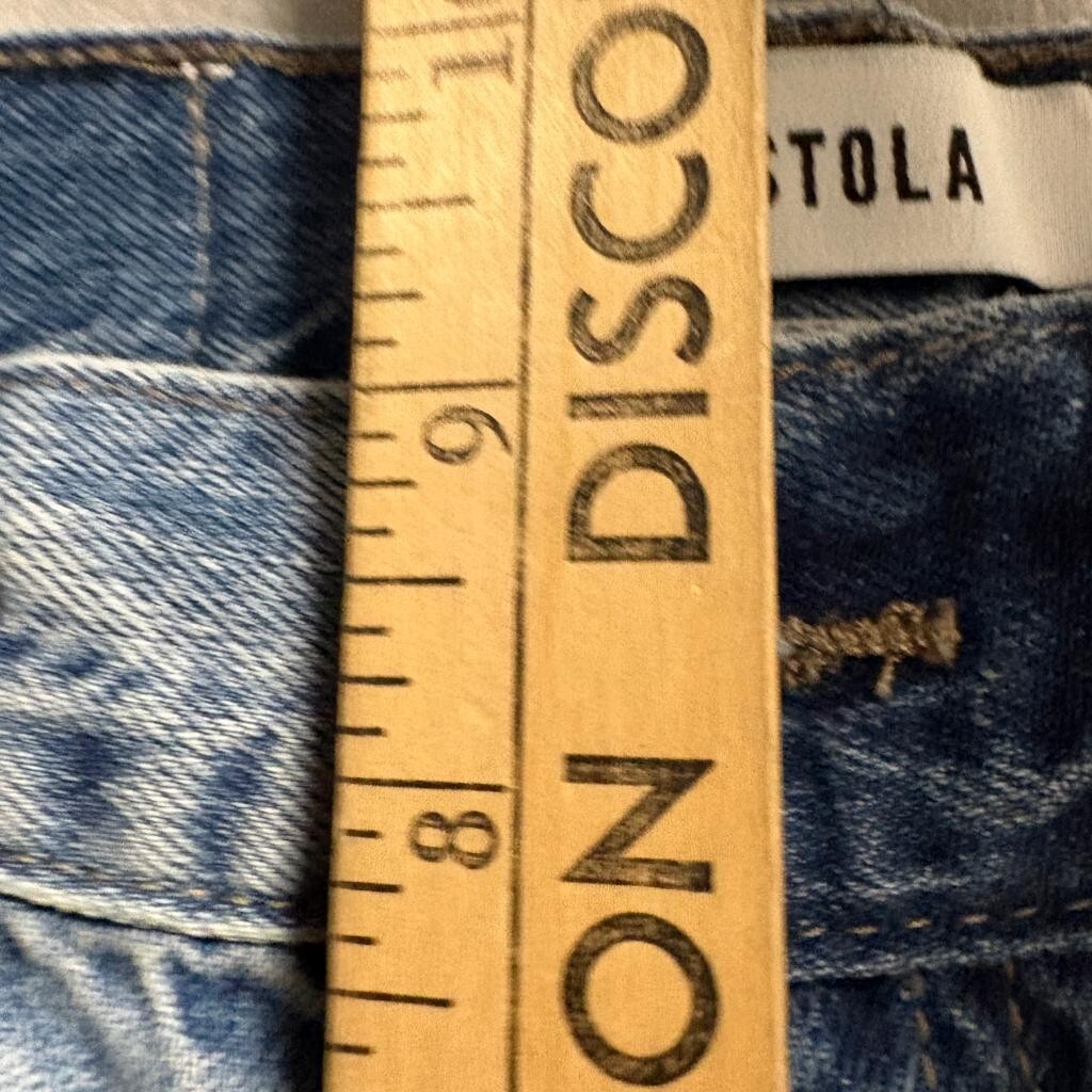 Pistola Distressed Straight Leg Jeans Womens Size 25 Blue Denim Ripped