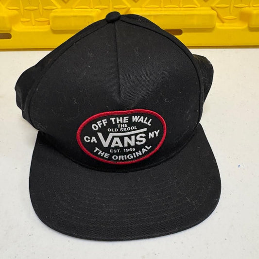 Vans Off The Wall Snapback Hat Mens Black Skateboarding Cap