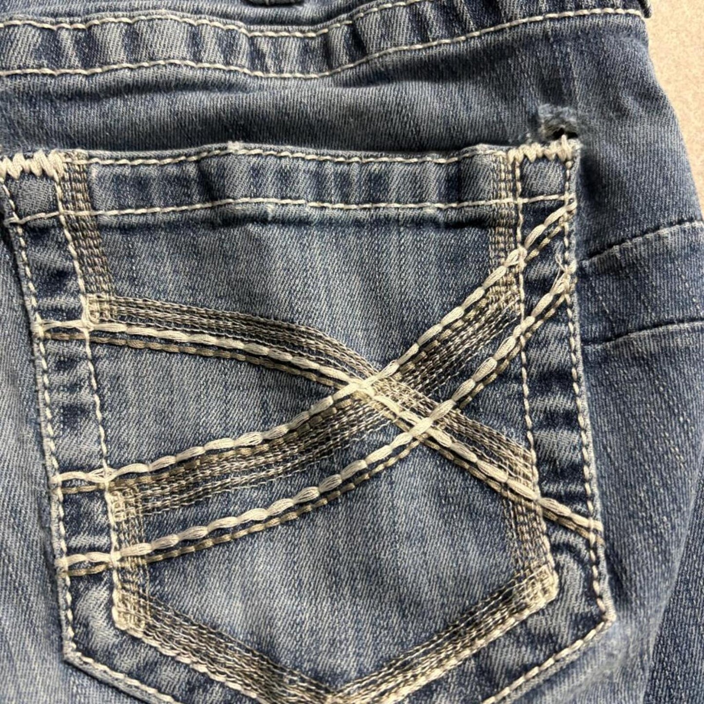 Ariat Real Denim Womens Jeans Size 29S Blue Bootcut Mid Rise Stretch Distressed