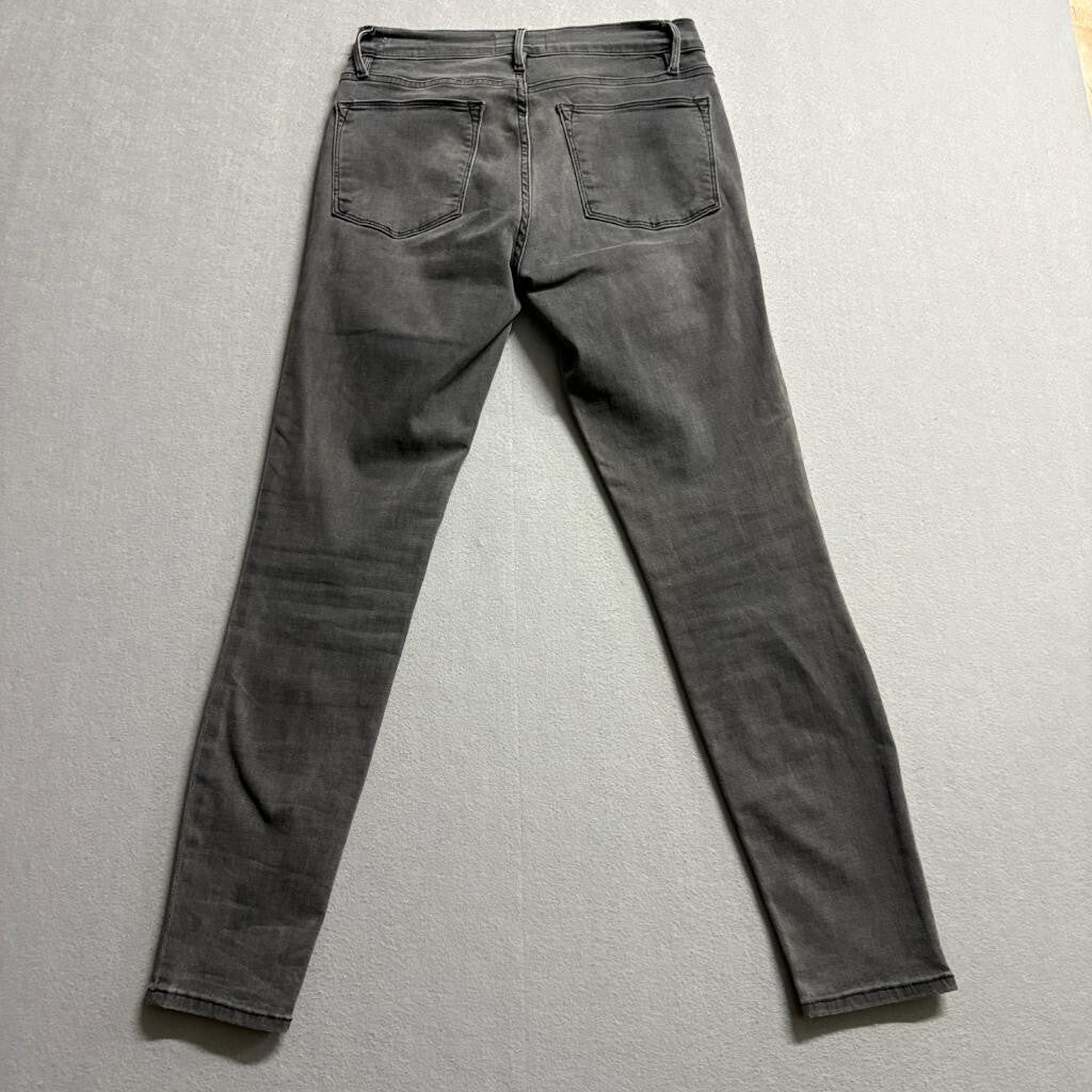 Frame Le High Skinny Jeans Womens 27 Gray Burton Wash Stretch Denim
