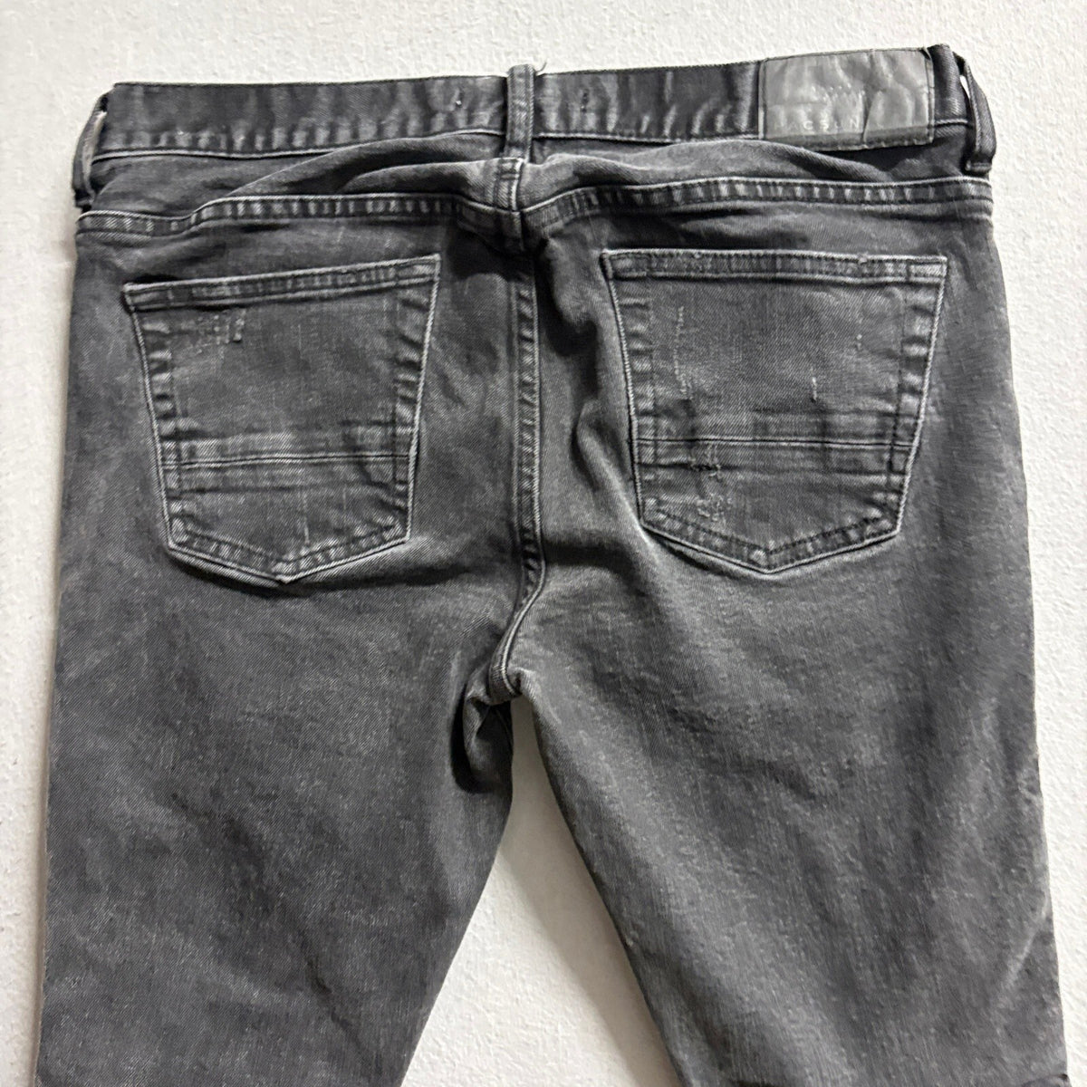 PacSun Skinny Jeans Mens 33x30 Black Distressed Ripped Moto Denim