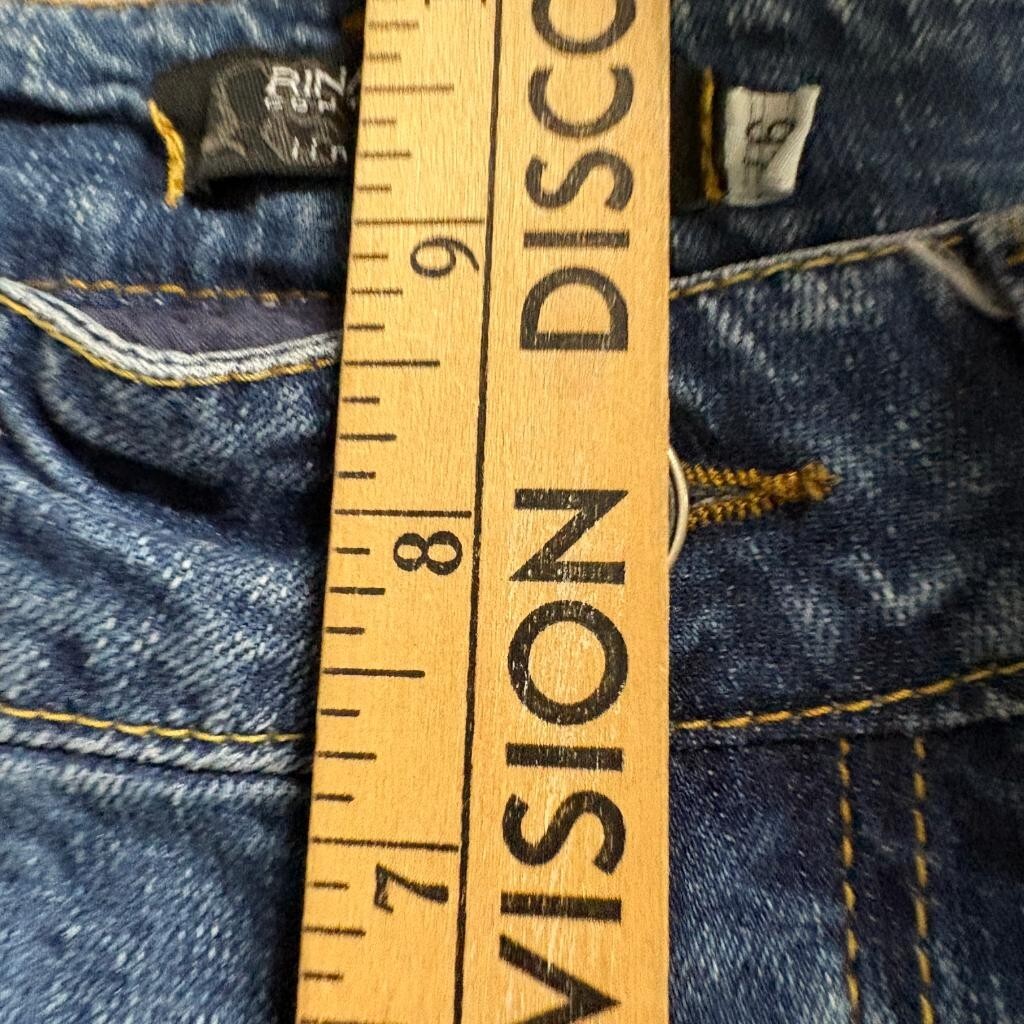 Rinascimento Linea Kitana Jeans Womens 46 Blue Denim Straight Leg Rhinestone IT