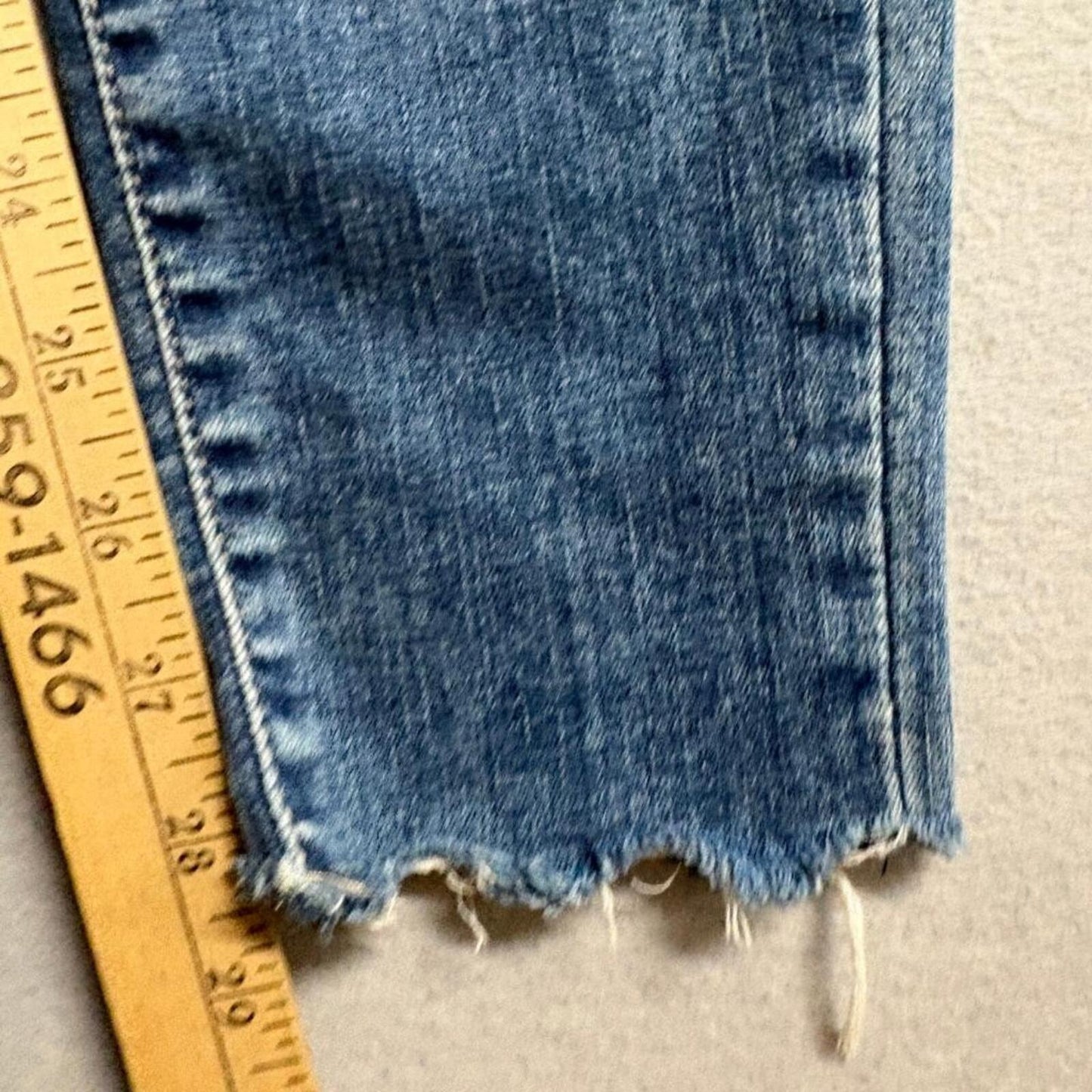 Levi's 720 High Rise Super Skinny Jeans Womens 27x30 Blue Distressed Raw Hem