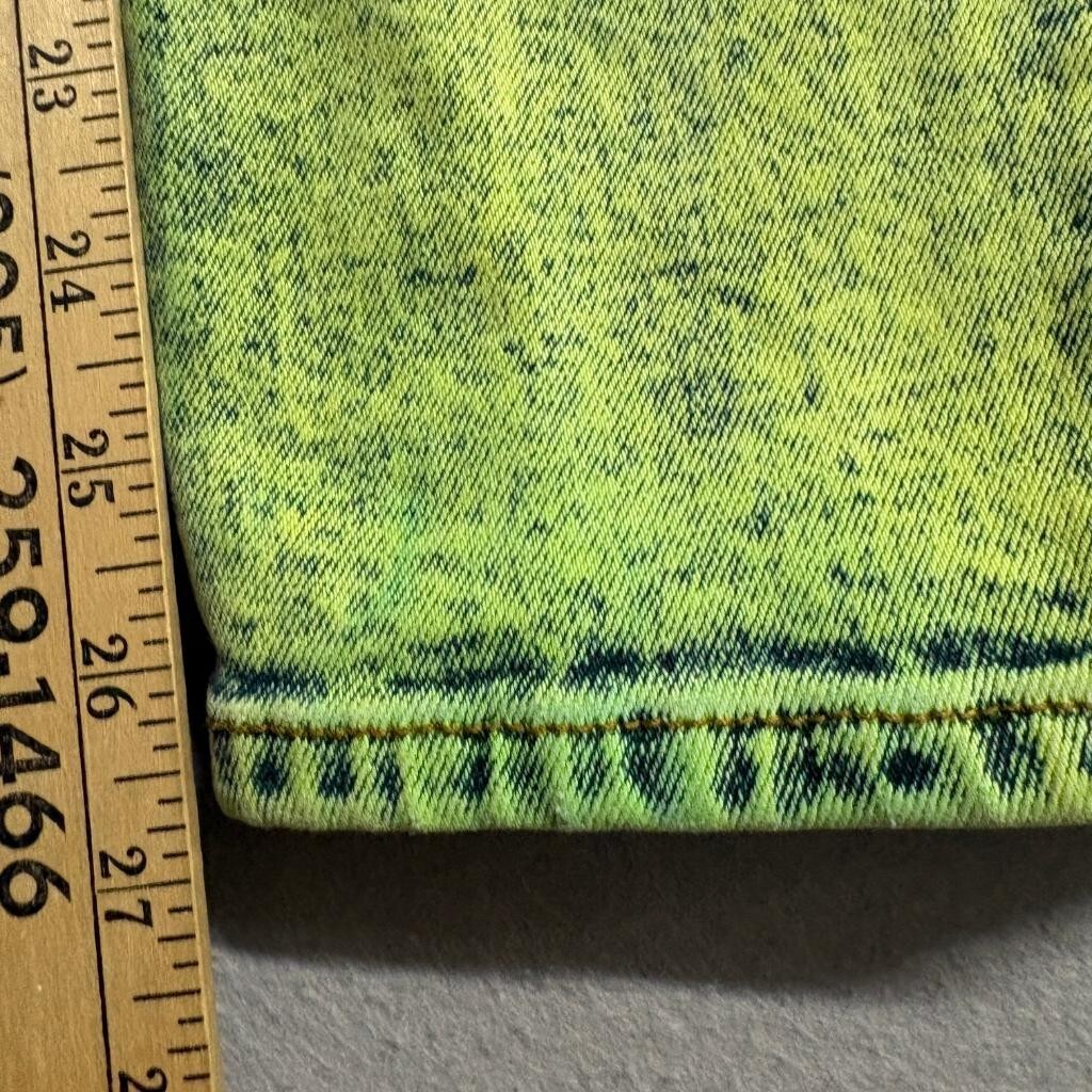 Vibrant M.I.U. Jeans Womens 9 W28 Green Acid Wash High Rise Mom Tapered Leg USA