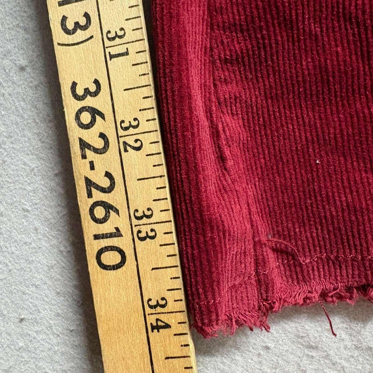 Saints & Hearts Corduroy Flare Pants Large Red Raw Hem High Rise Stretch Bell