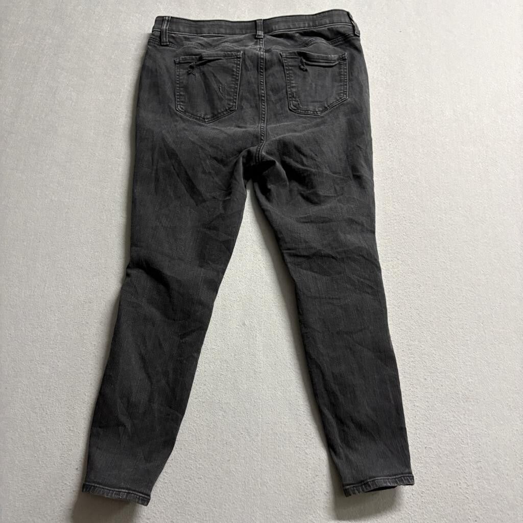 Torrid Premium Sky High Skinny Jeans Womens 12S Black Distressed High Rise