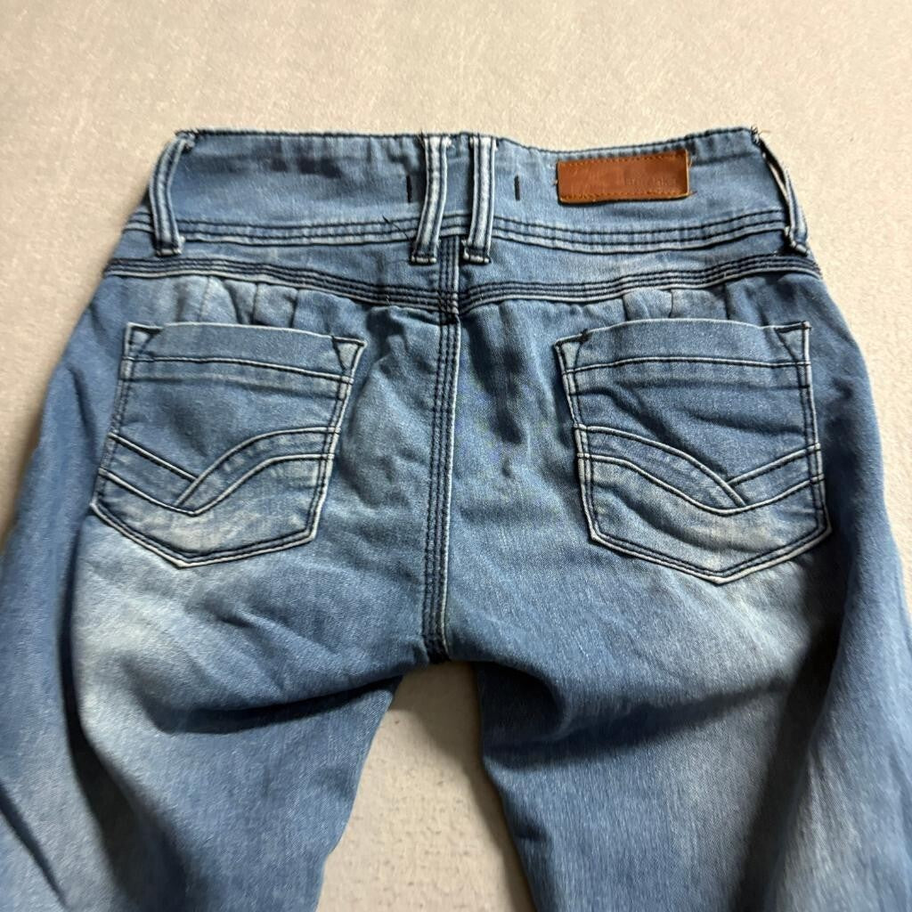 Bershka BSK Denim Collection Skinny Jeans Womens Size 26 Blue Stretch Low Rise