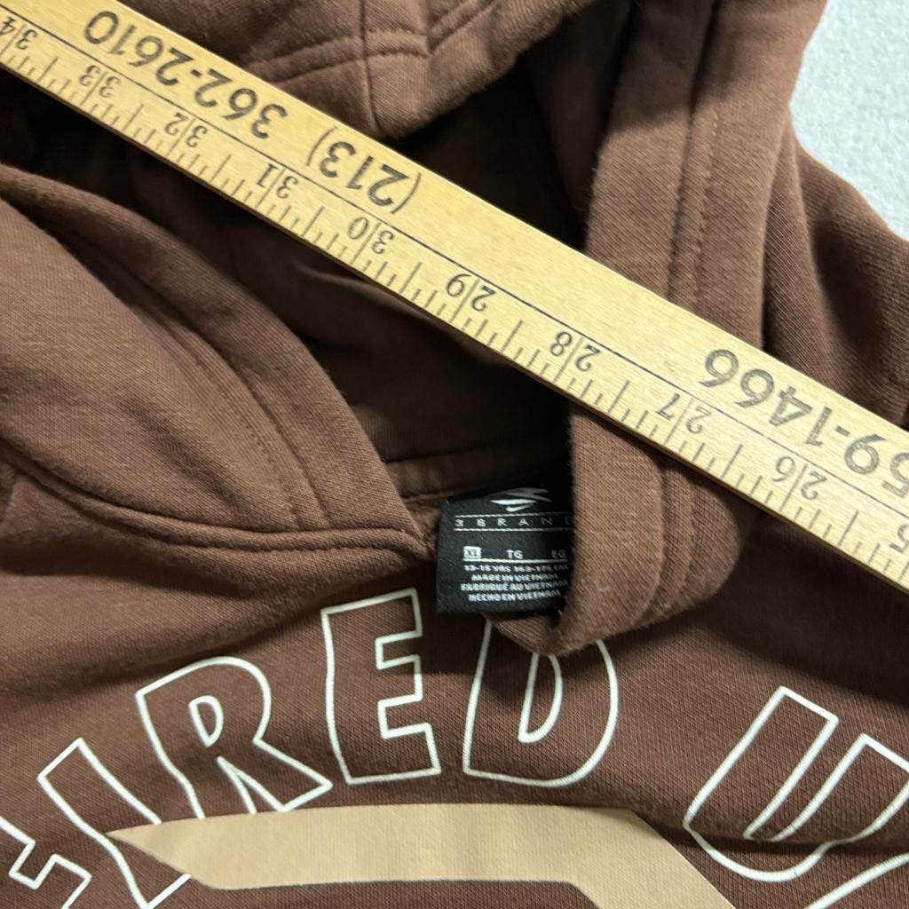 Nike 3 Brand Fired Up Hoodie Boys XL Brown Pullover Sweatshirt 13-15 Yrs