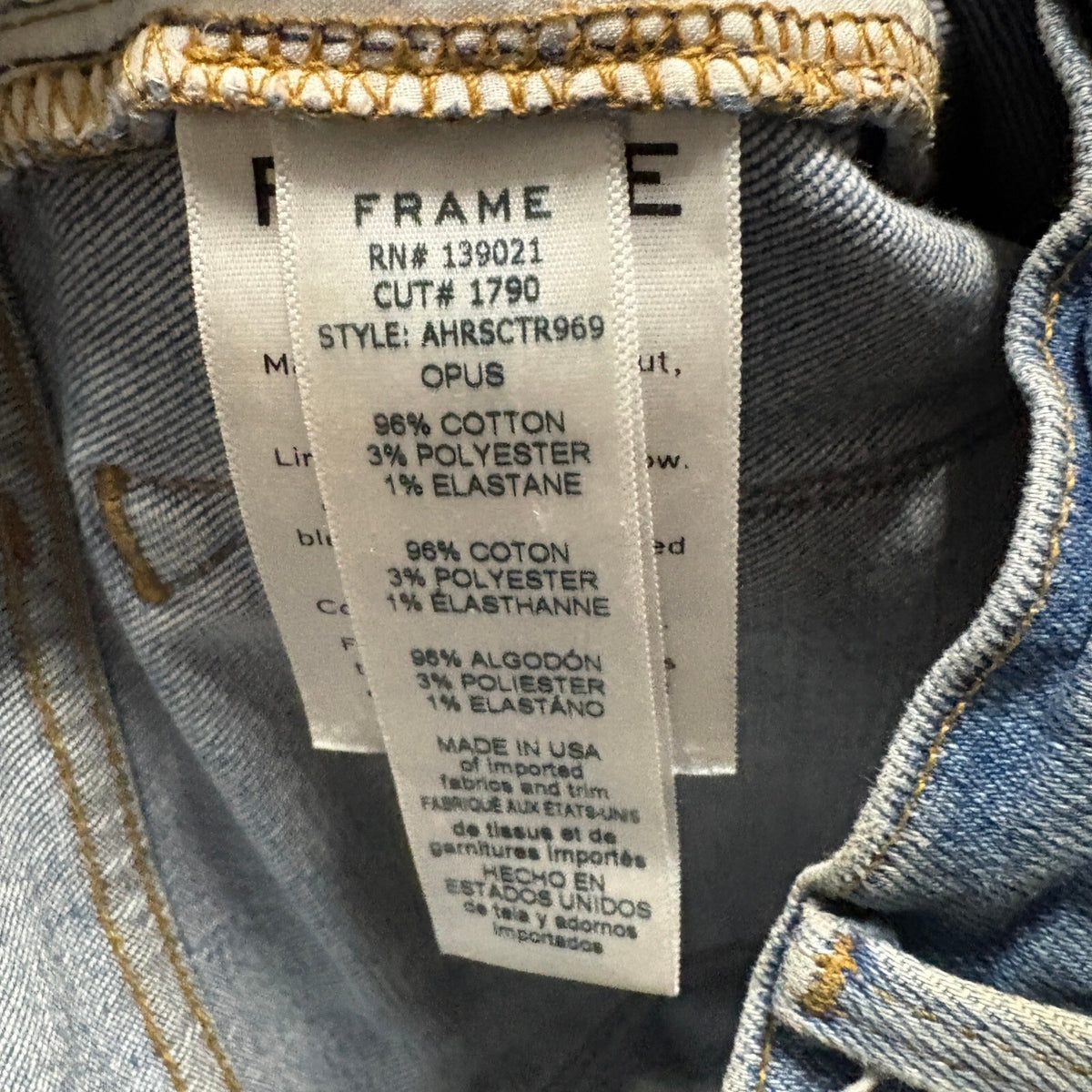 Frame Denim Ali High Rise Cigarette Jeans Women Size 27 Blue Raw Step Hem
