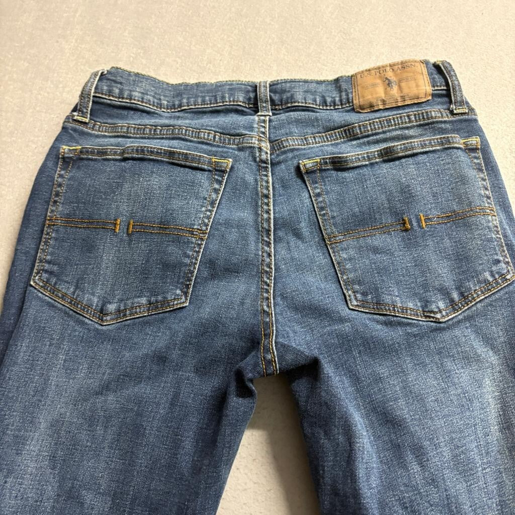 US Polo Assn Womens Jeans Size 30x32 Blue Denim Straight Leg Activate Stretch