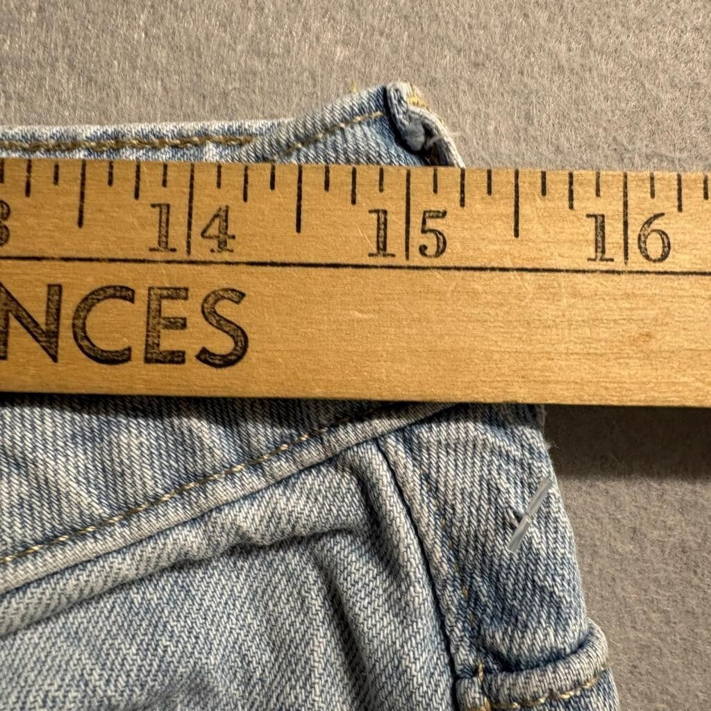 Weekend Academy Wide Leg Jeans Womens Size 16 Light Wash Raw Hem Cuffed Denim