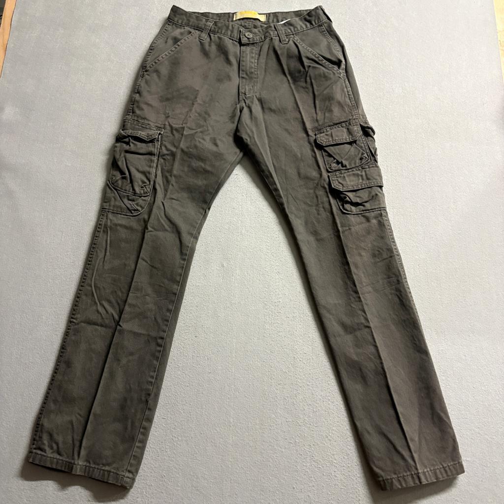 Wrangler Cargo Pants Mens 30x32 Brown Cotton Twill Multi Pocket Utility Workwear
