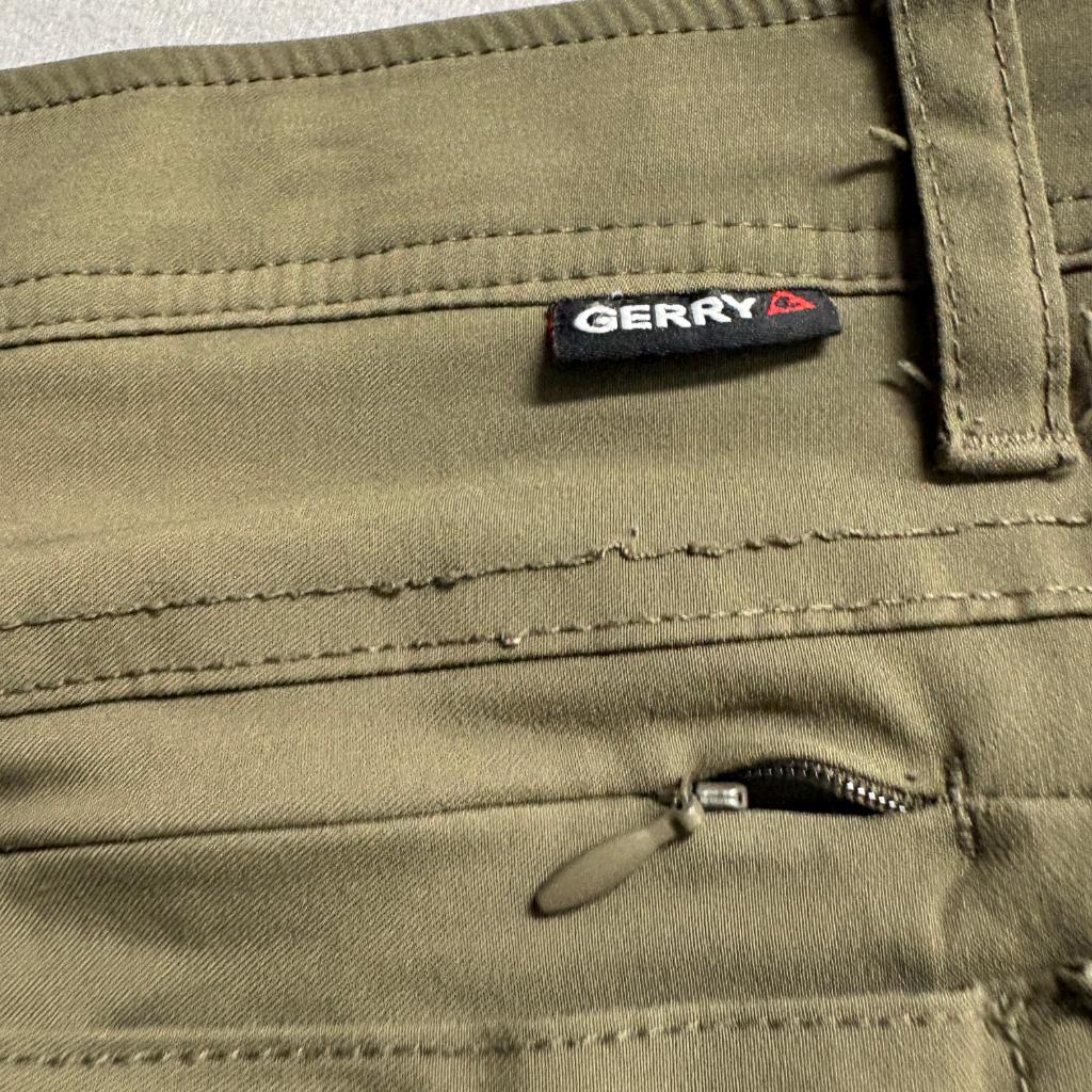 Gerry Mens Lined Hiking Pants 36x32 Green Nylon Spandex Fleece Lined Outdoor