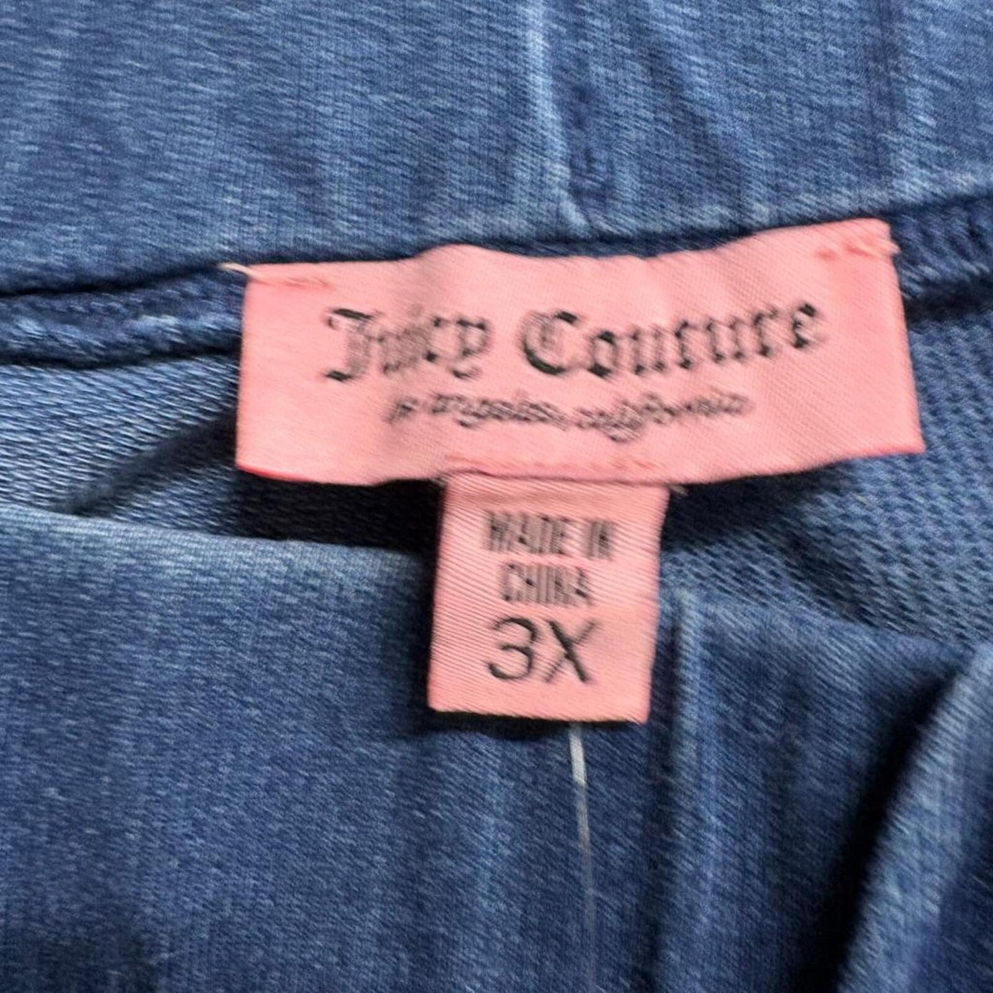 Juicy Couture Forever 21 Blue Denim Look Flare Pants Plus Size 3X Rhinestone NWT