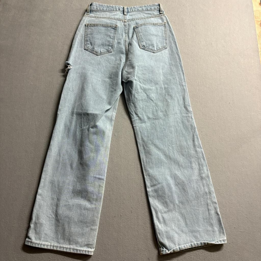 Conte De Jjoy Distressed Wide Leg Jeans Womens Size S Light Wash Denim Ripped